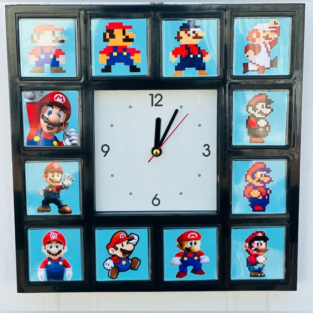 Nintendo Super Mario Brothers Throughout The Years Wall Clock